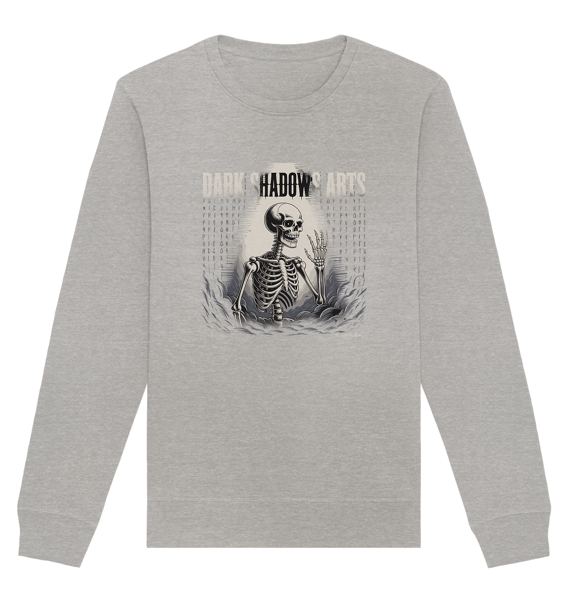 Defiant Bones – Erhobenes Skelett in mystischem Nebel - DSA - Organic Basic Unisex Sweatshirt | Sweatshirts | Dark Shadows Arts