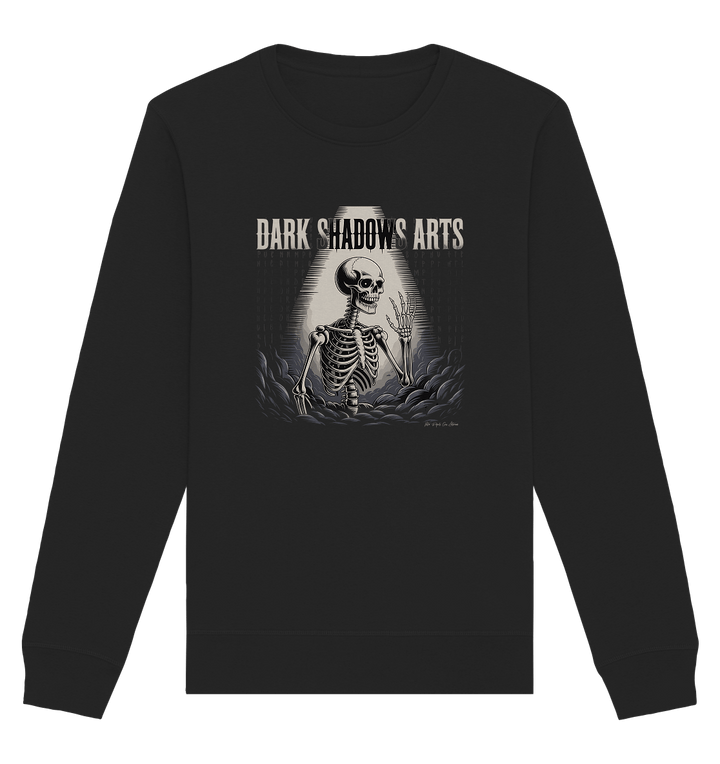 Defiant Bones – Erhobenes Skelett in mystischem Nebel - DSA - Organic Basic Unisex Sweatshirt | Sweatshirts | Dark Shadows Arts
