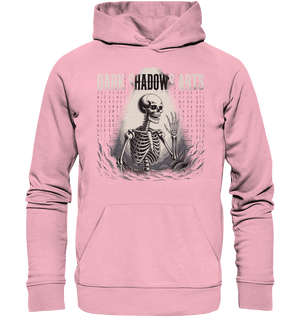 Defiant Bones – Erhobenes Skelett in mystischem Nebel - DSA - Organic Hoodie | Hoodies | Dark Shadows Arts