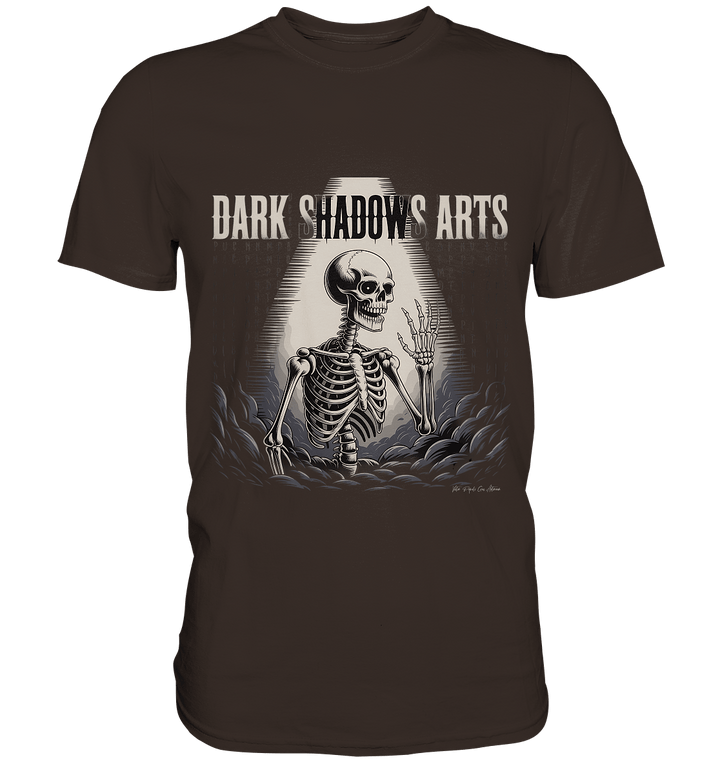 Defiant Bones – Erhobenes Skelett in mystischem Nebel - DSA - Premium Shirt | Unisex - Shirts | Dark Shadows Arts