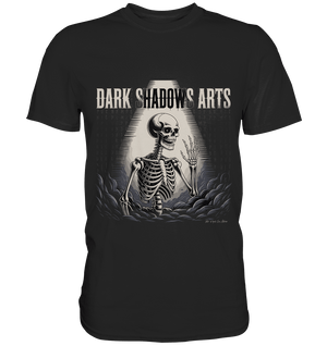 Defiant Bones – Erhobenes Skelett in mystischem Nebel - DSA - Premium Shirt | Unisex - Shirts | Dark Shadows Arts