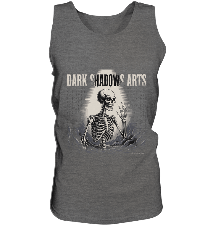 Defiant Bones – Erhobenes Skelett in mystischem Nebel - DSA - Relaxed Tank Top | Tank - Tops | Dark Shadows Arts