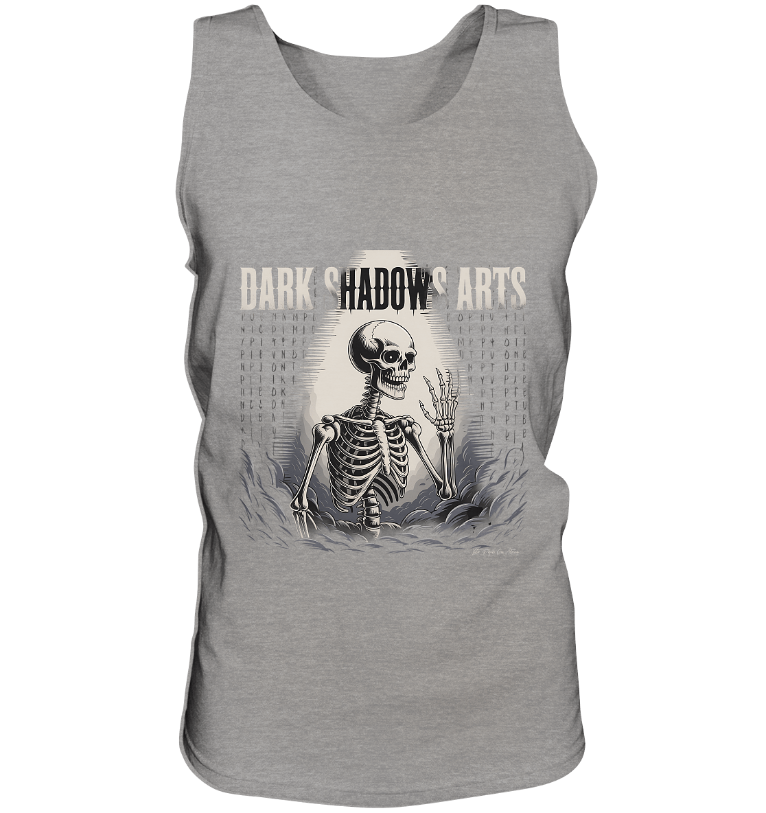Defiant Bones – Erhobenes Skelett in mystischem Nebel - DSA - Relaxed Tank Top | Tank - Tops | Dark Shadows Arts