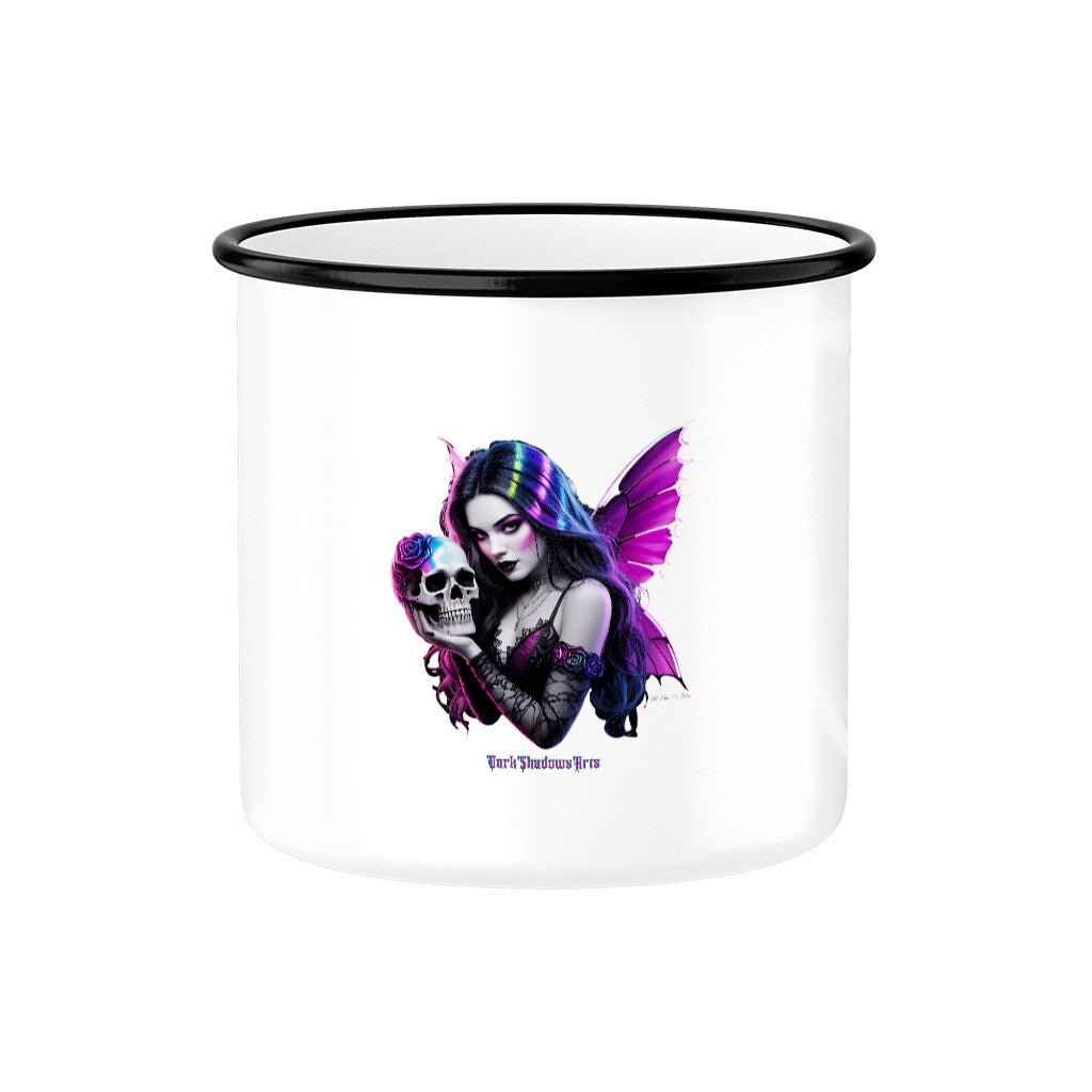 Die Königin der Schattenflügel – Emaille Tasse | Mug | Dark Shadows Arts