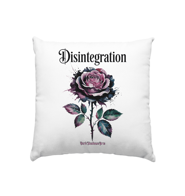DISINTEGRATION – Symbolträchtige Kunst mit stilisierter Rose - Kissen 40x40cm | Home & Living | Dark Shadows Arts