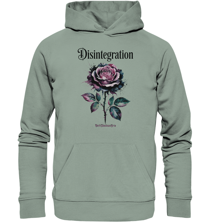 DISINTEGRATION – Symbolträchtige Kunst mit stilisierter Rose - Organic Hoodie | Hoodies | Dark Shadows Arts