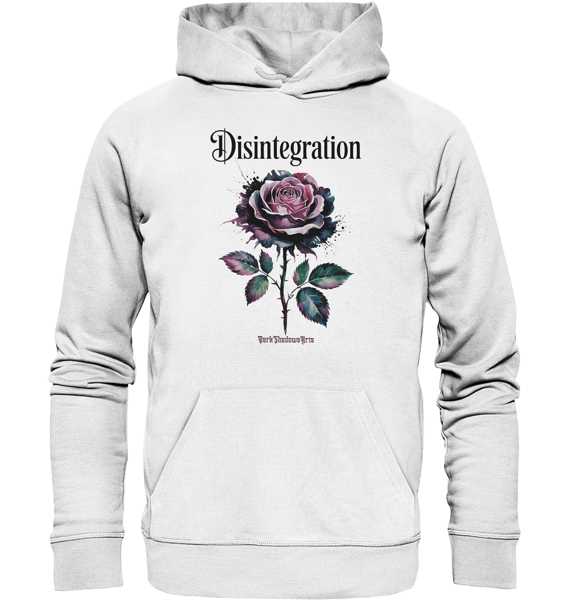 DISINTEGRATION – Symbolträchtige Kunst mit stilisierter Rose - Organic Hoodie | Hoodies | Dark Shadows Arts