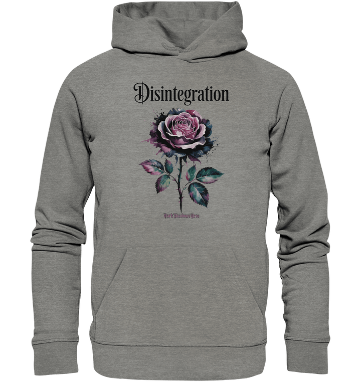 DISINTEGRATION – Symbolträchtige Kunst mit stilisierter Rose - Organic Hoodie | Hoodies | Dark Shadows Arts