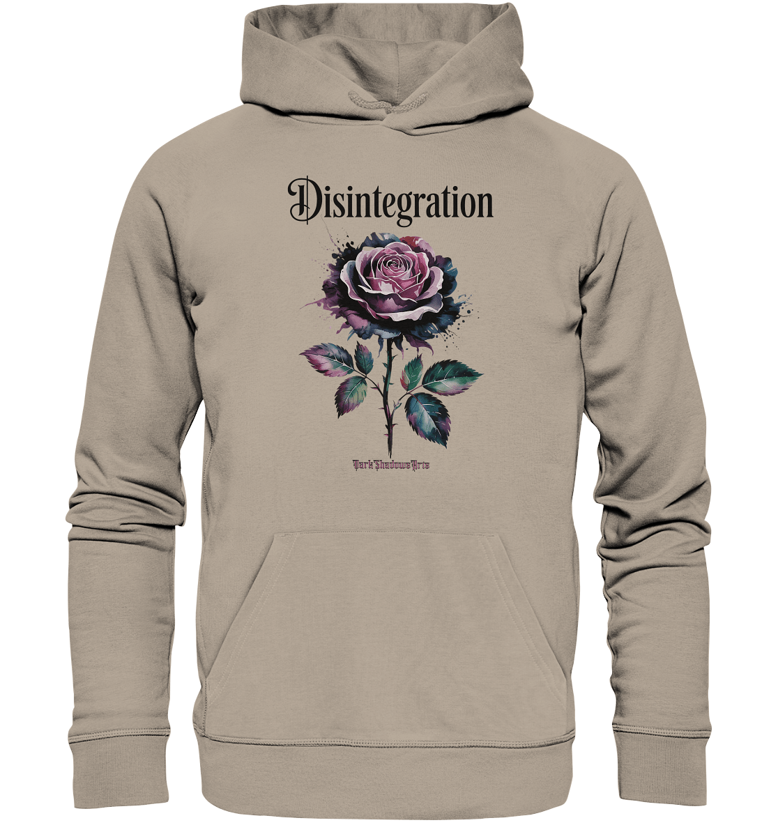 DISINTEGRATION – Symbolträchtige Kunst mit stilisierter Rose - Organic Hoodie | Hoodies | Dark Shadows Arts