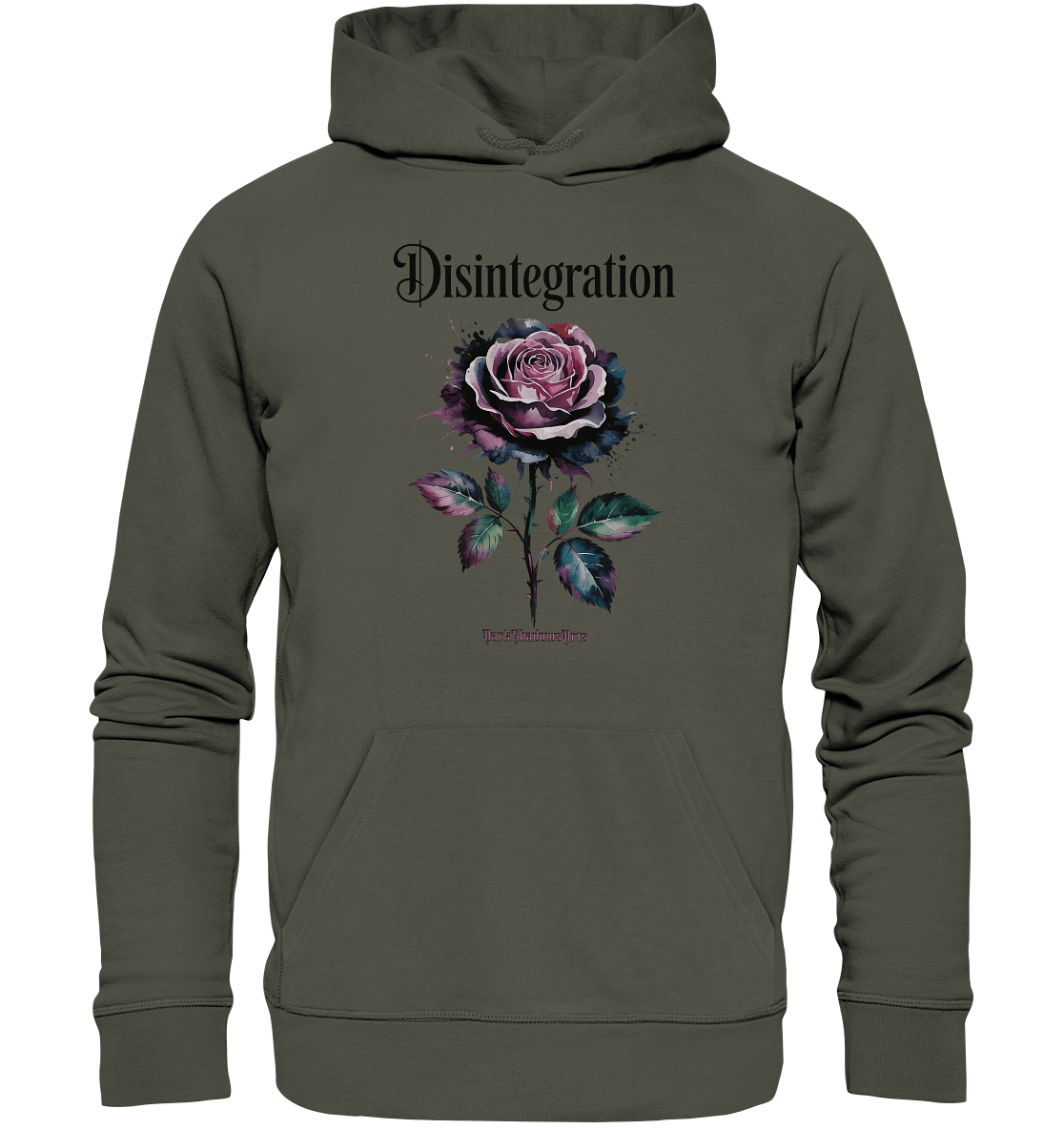 DISINTEGRATION – Symbolträchtige Kunst mit stilisierter Rose - Organic Hoodie | Hoodies | Dark Shadows Arts