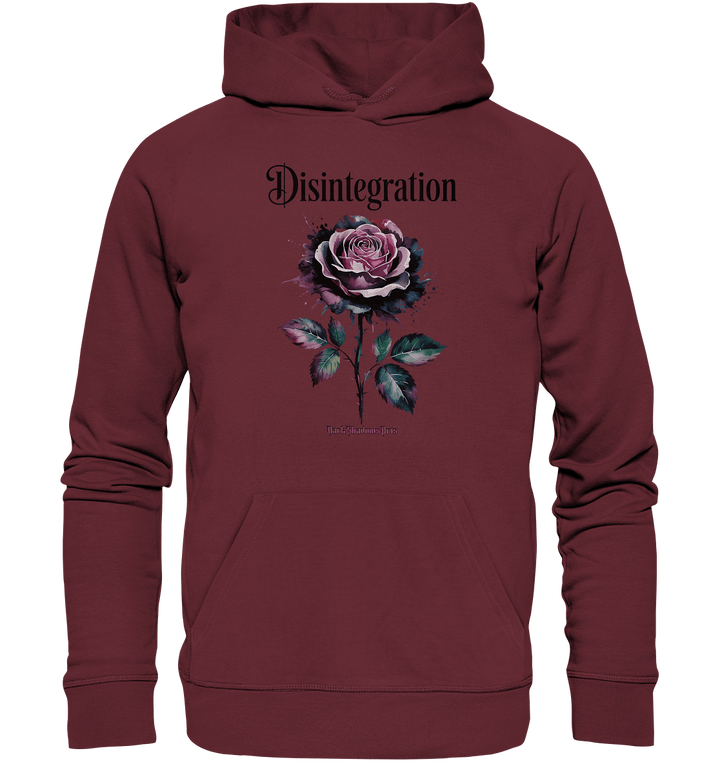 DISINTEGRATION – Symbolträchtige Kunst mit stilisierter Rose - Organic Hoodie | Hoodies | Dark Shadows Arts