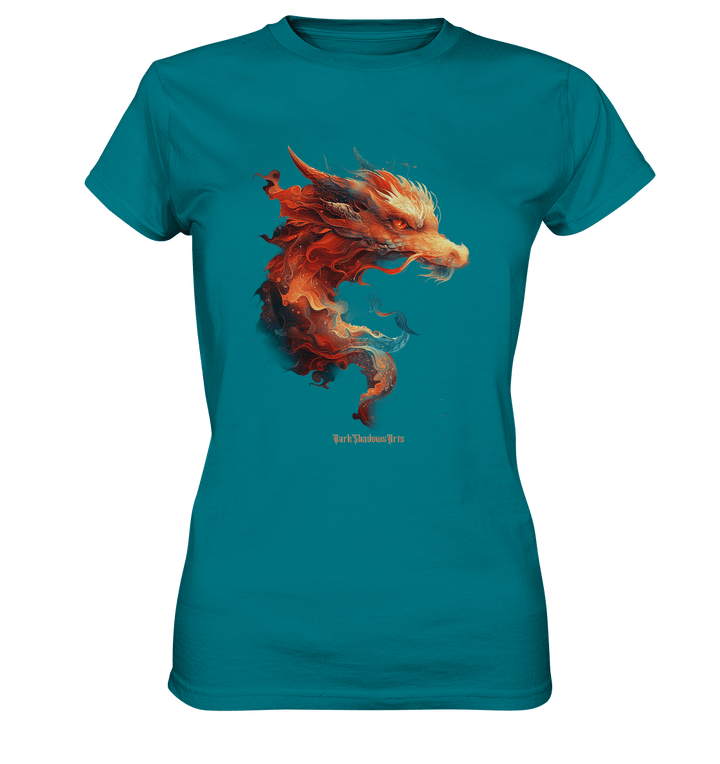 Drachenfeuer – Mystische Kreatur in lebendigen Farben - Ladies Premium Shirt | Lady - Shirts | Dark Shadows Arts