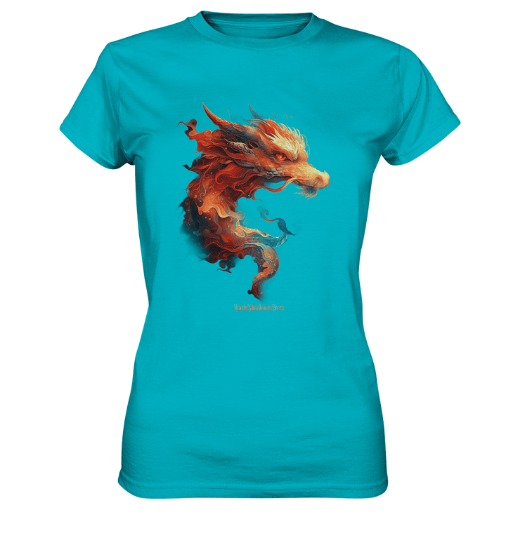 Drachenfeuer – Mystische Kreatur in lebendigen Farben - Ladies Premium Shirt | Lady - Shirts | Dark Shadows Arts