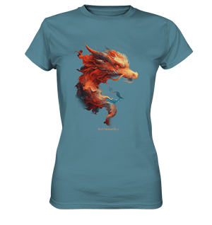 Drachenfeuer – Mystische Kreatur in lebendigen Farben - Ladies Premium Shirt | Lady - Shirts | Dark Shadows Arts