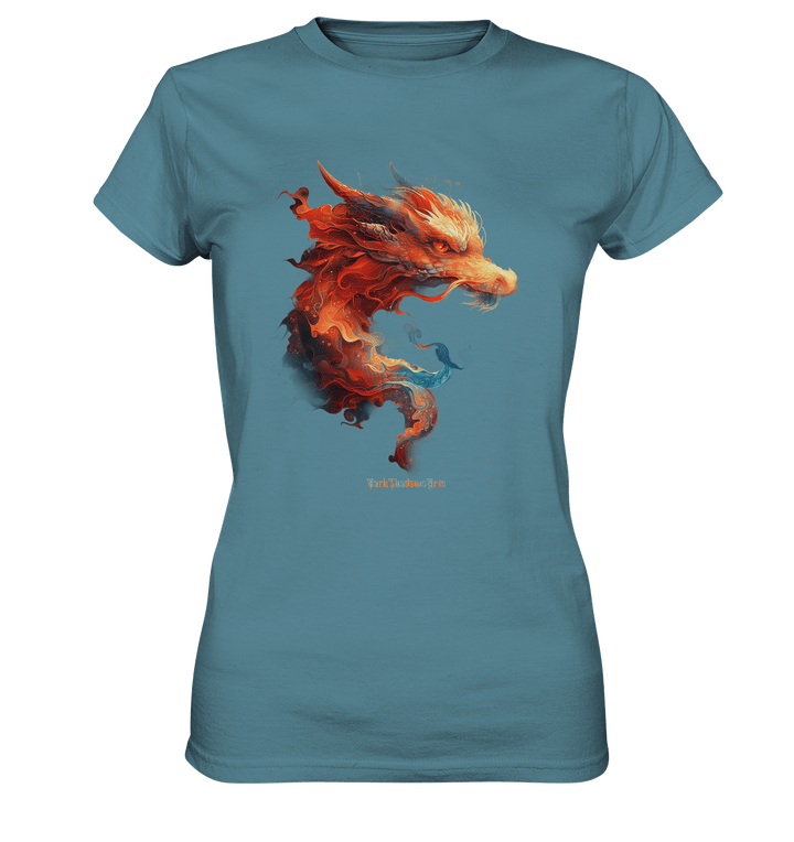 Drachenfeuer – Mystische Kreatur in lebendigen Farben - Ladies Premium Shirt | Lady - Shirts | Dark Shadows Arts
