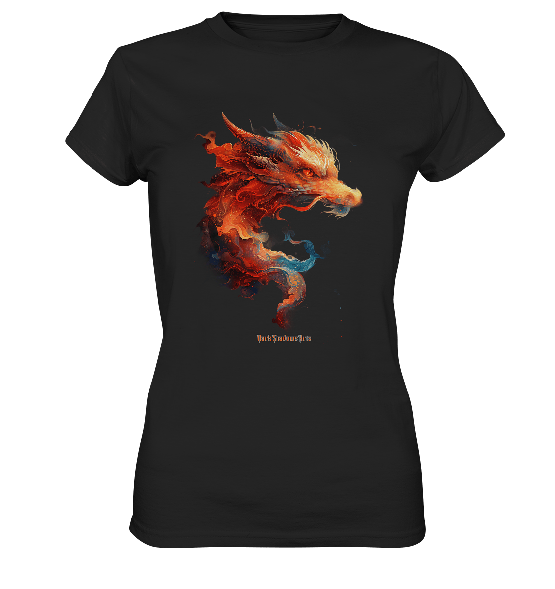 Drachenfeuer – Mystische Kreatur in lebendigen Farben - Ladies Premium Shirt | Lady - Shirts | Dark Shadows Arts