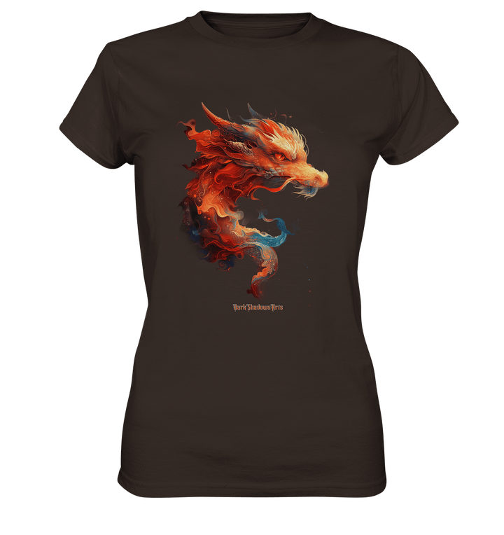 Drachenfeuer – Mystische Kreatur in lebendigen Farben - Ladies Premium Shirt | Lady - Shirts | Dark Shadows Arts