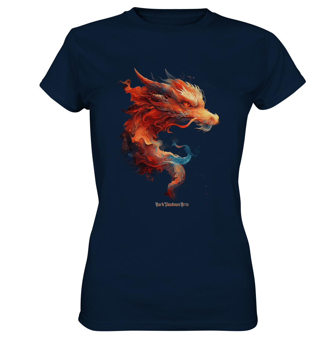 Drachenfeuer – Mystische Kreatur in lebendigen Farben - Ladies Premium Shirt | Lady - Shirts | Dark Shadows Arts