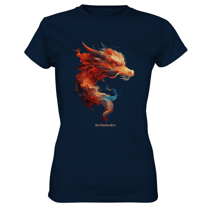 Drachenfeuer – Mystische Kreatur in lebendigen Farben - Ladies Premium Shirt | Lady - Shirts | Dark Shadows Arts