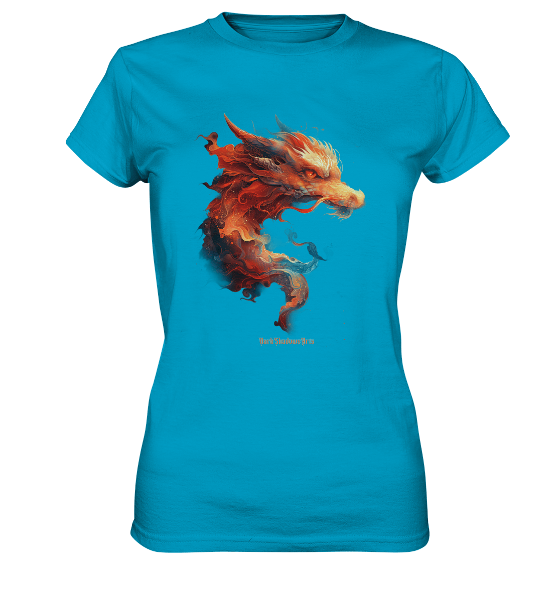 Drachenfeuer – Mystische Kreatur in lebendigen Farben - Ladies Premium Shirt | Lady - Shirts | Dark Shadows Arts