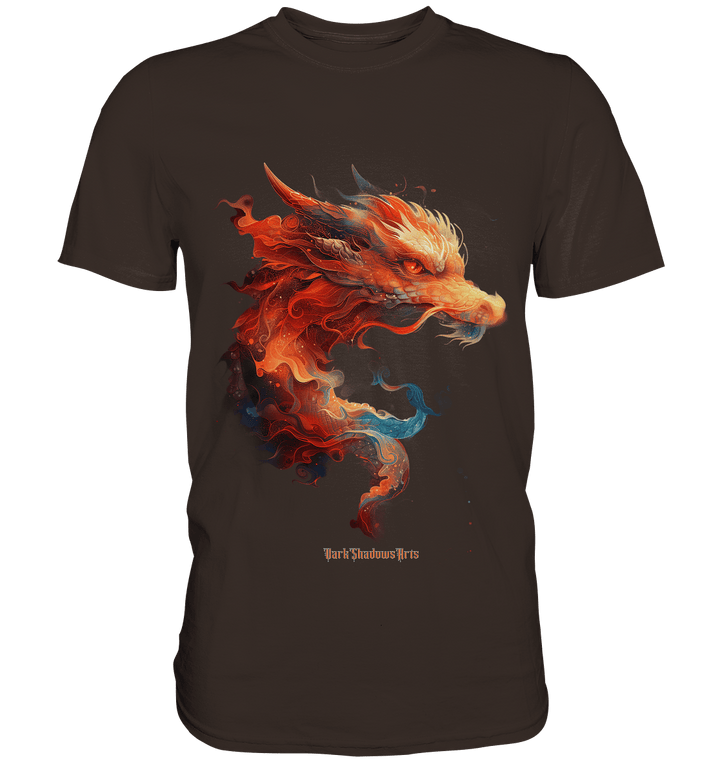 Drachenfeuer – Mystische Kreatur in lebendigen Farben - Premium Shirt | Unisex - Shirts | Dark Shadows Arts