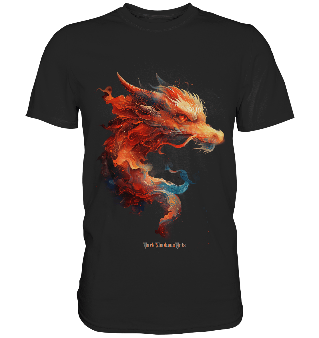 Drachenfeuer – Mystische Kreatur in lebendigen Farben - Premium Shirt | Unisex - Shirts | Dark Shadows Arts