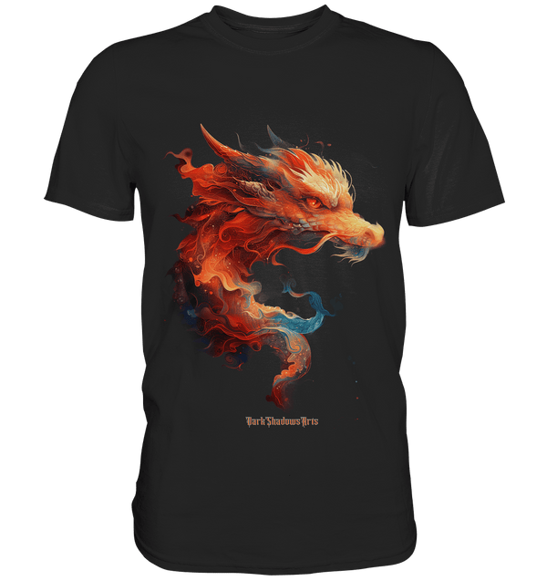 Drachenfeuer – Mystische Kreatur in lebendigen Farben - Premium Shirt | Unisex - Shirts | Dark Shadows Arts