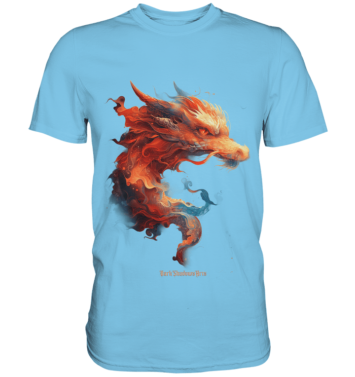 Drachenfeuer – Mystische Kreatur in lebendigen Farben - Premium Shirt | Unisex - Shirts | Dark Shadows Arts