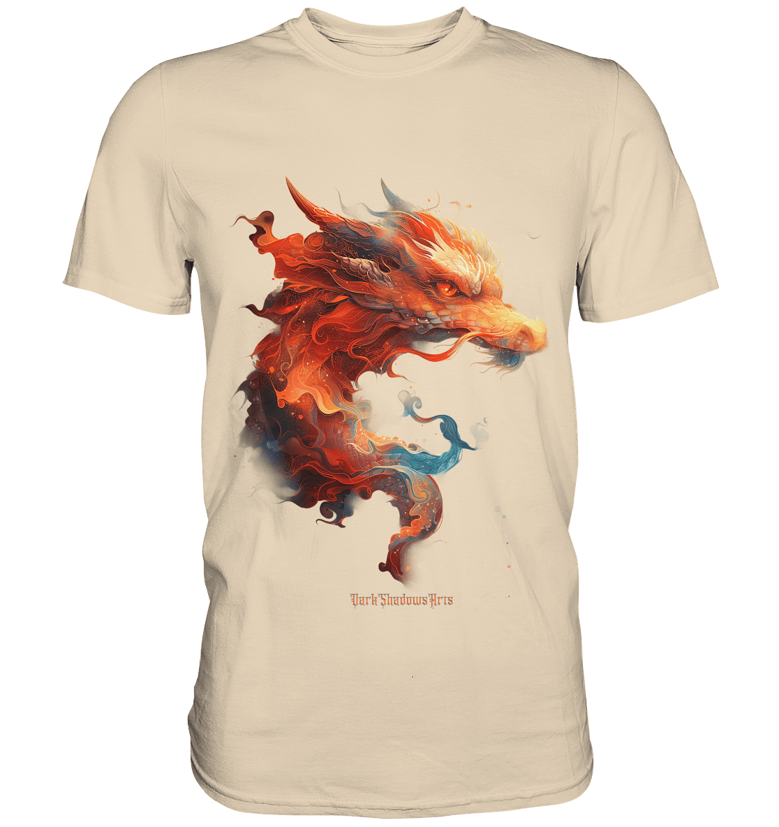 Drachenfeuer – Mystische Kreatur in lebendigen Farben - Premium Shirt | Unisex - Shirts | Dark Shadows Arts