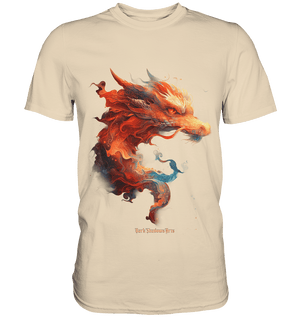 Drachenfeuer – Mystische Kreatur in lebendigen Farben - Premium Shirt | Unisex - Shirts | Dark Shadows Arts