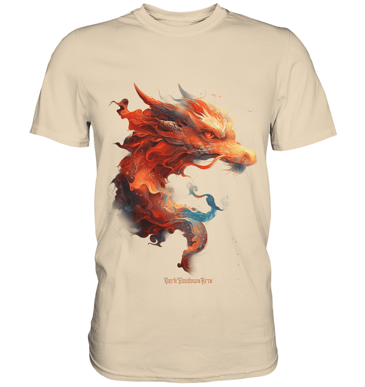 Drachenfeuer – Mystische Kreatur in lebendigen Farben - Premium Shirt | Unisex - Shirts | Dark Shadows Arts