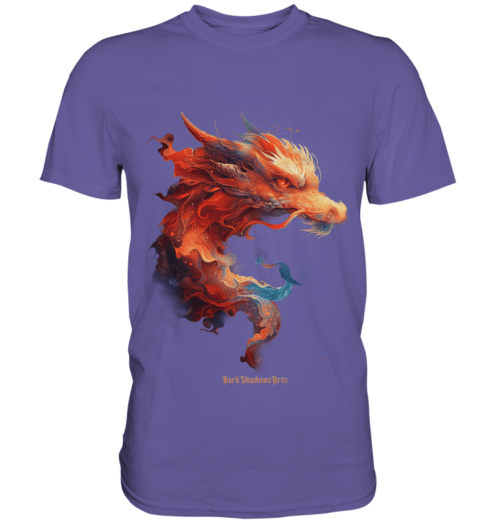 Drachenfeuer – Mystische Kreatur in lebendigen Farben - Premium Shirt | Unisex - Shirts | Dark Shadows Arts