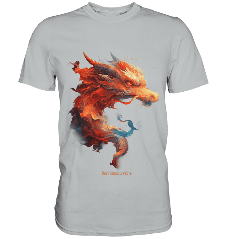 Drachenfeuer – Mystische Kreatur in lebendigen Farben - Premium Shirt | Unisex - Shirts | Dark Shadows Arts