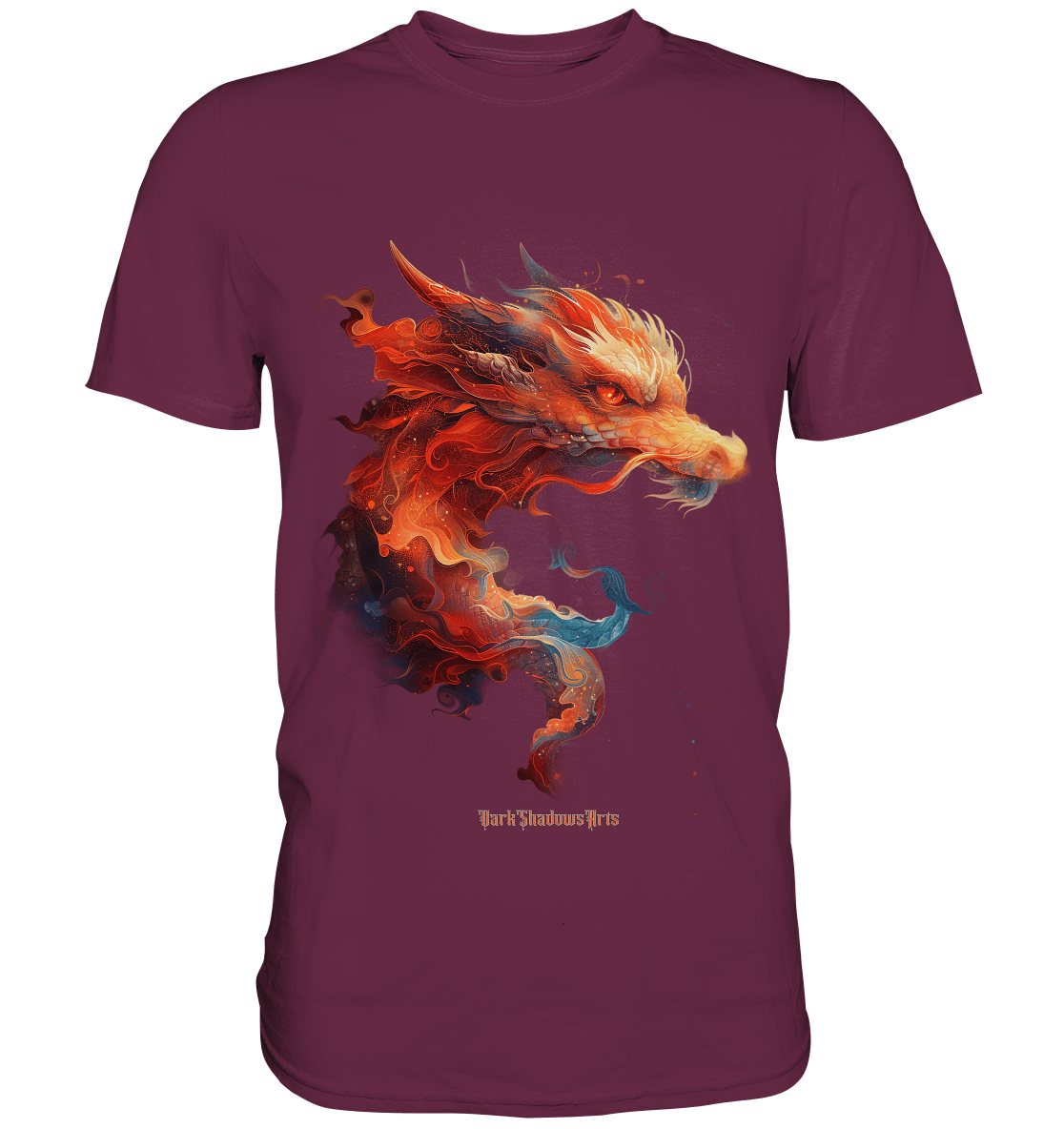 Drachenfeuer – Mystische Kreatur in lebendigen Farben - Premium Shirt | Unisex - Shirts | Dark Shadows Arts