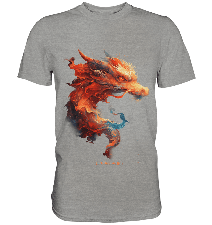 Drachenfeuer – Mystische Kreatur in lebendigen Farben - Premium Shirt | Unisex - Shirts | Dark Shadows Arts