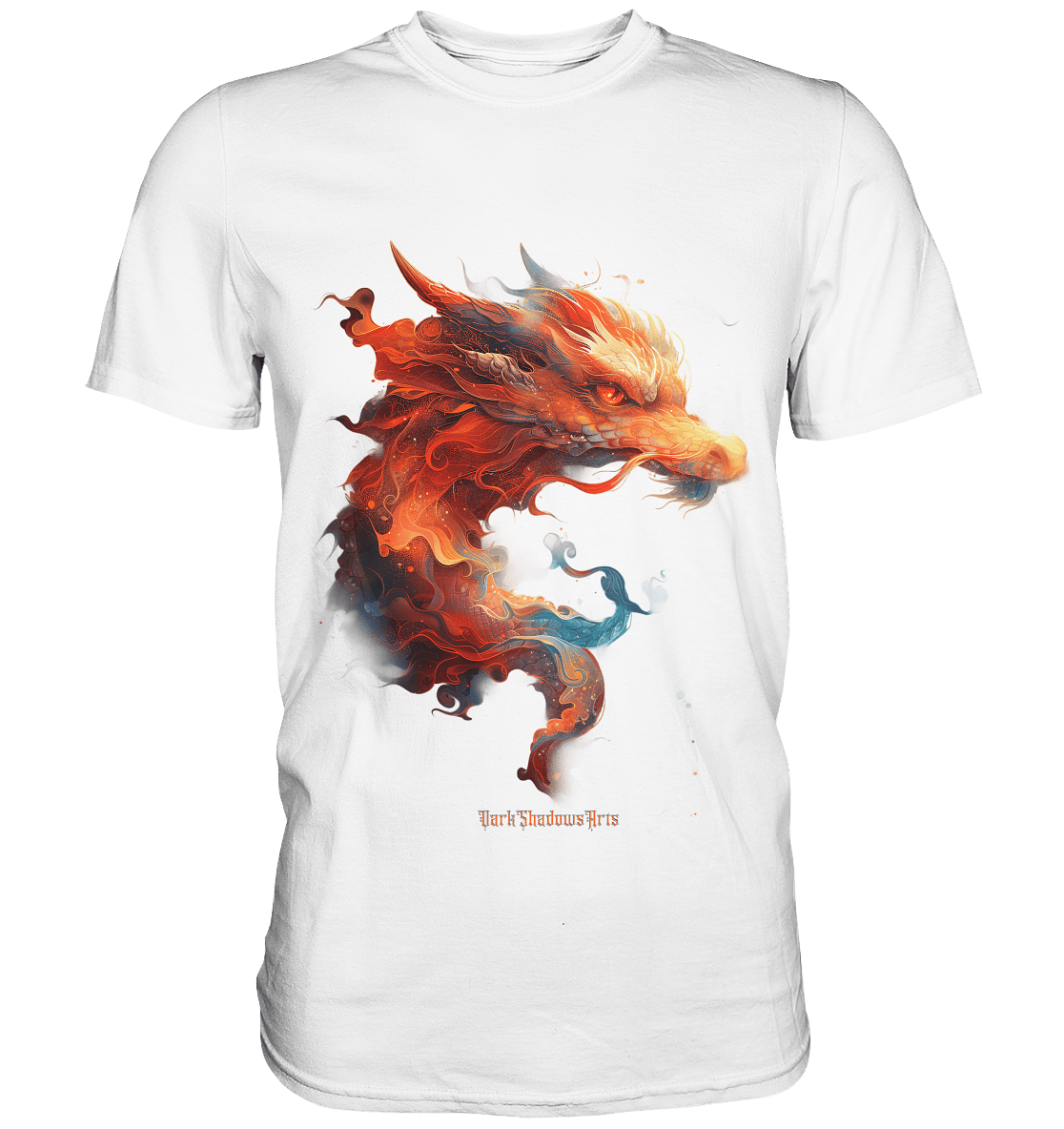 Drachenfeuer – Mystische Kreatur in lebendigen Farben - Premium Shirt | Unisex - Shirts | Dark Shadows Arts