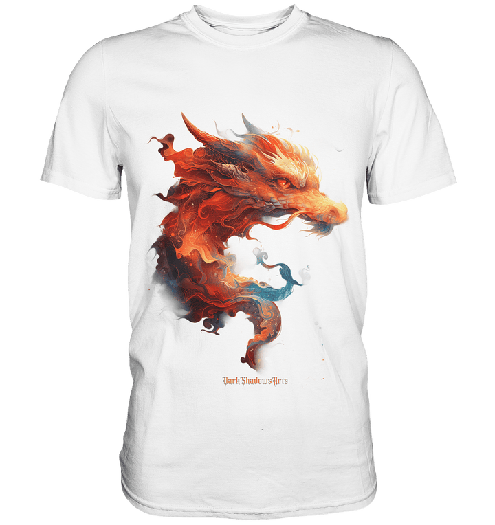 Drachenfeuer – Mystische Kreatur in lebendigen Farben - Premium Shirt | Unisex - Shirts | Dark Shadows Arts