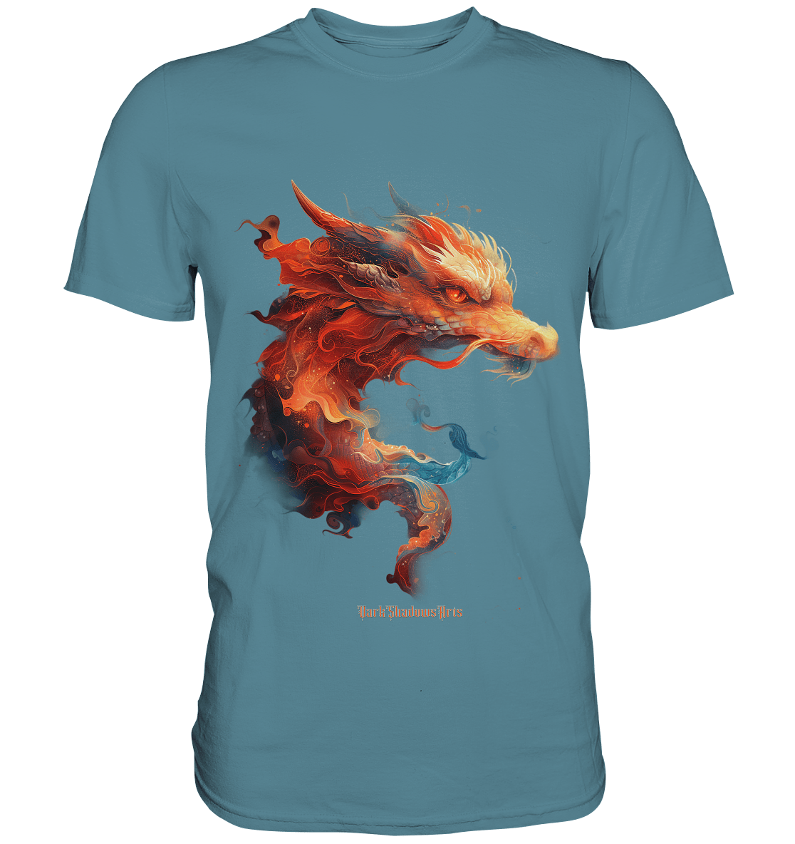 Drachenfeuer – Mystische Kreatur in lebendigen Farben - Premium Shirt | Unisex - Shirts | Dark Shadows Arts