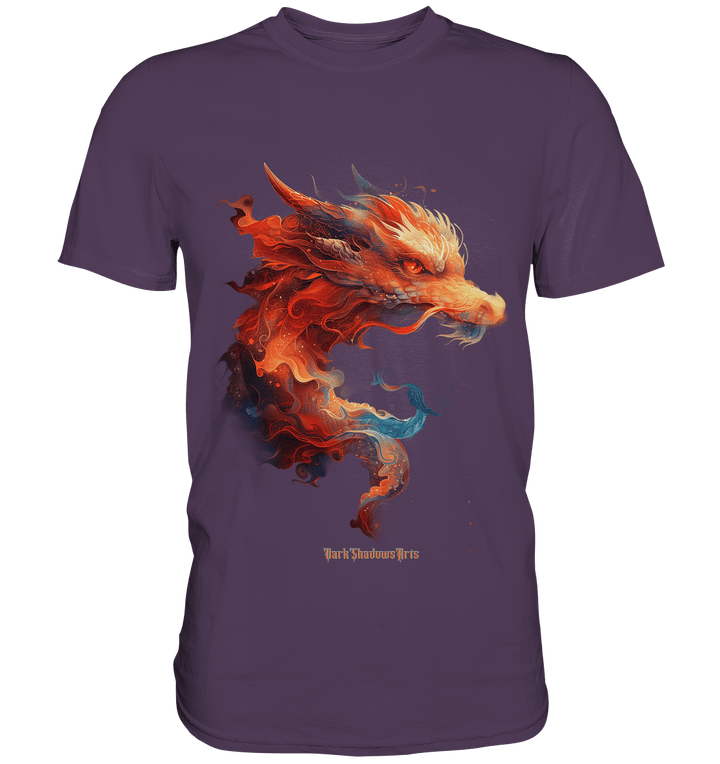Drachenfeuer – Mystische Kreatur in lebendigen Farben - Premium Shirt | Unisex - Shirts | Dark Shadows Arts