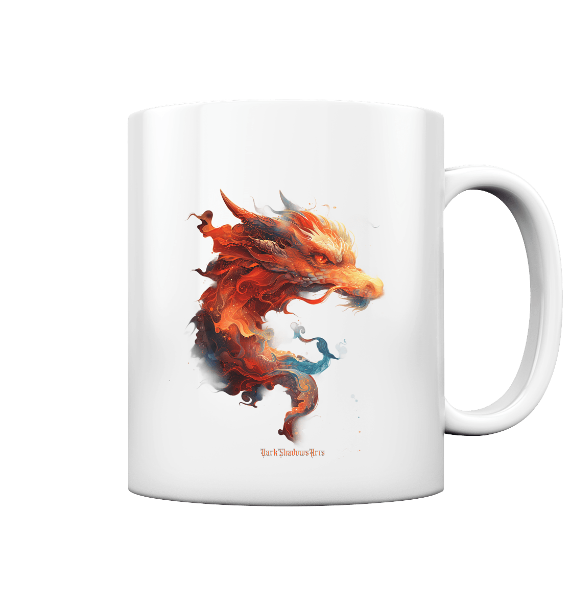 Drachenfeuer – Mystische Kreatur in lebendigen Farben - Tasse glossy | Trinkgefäße | Dark Shadows Arts