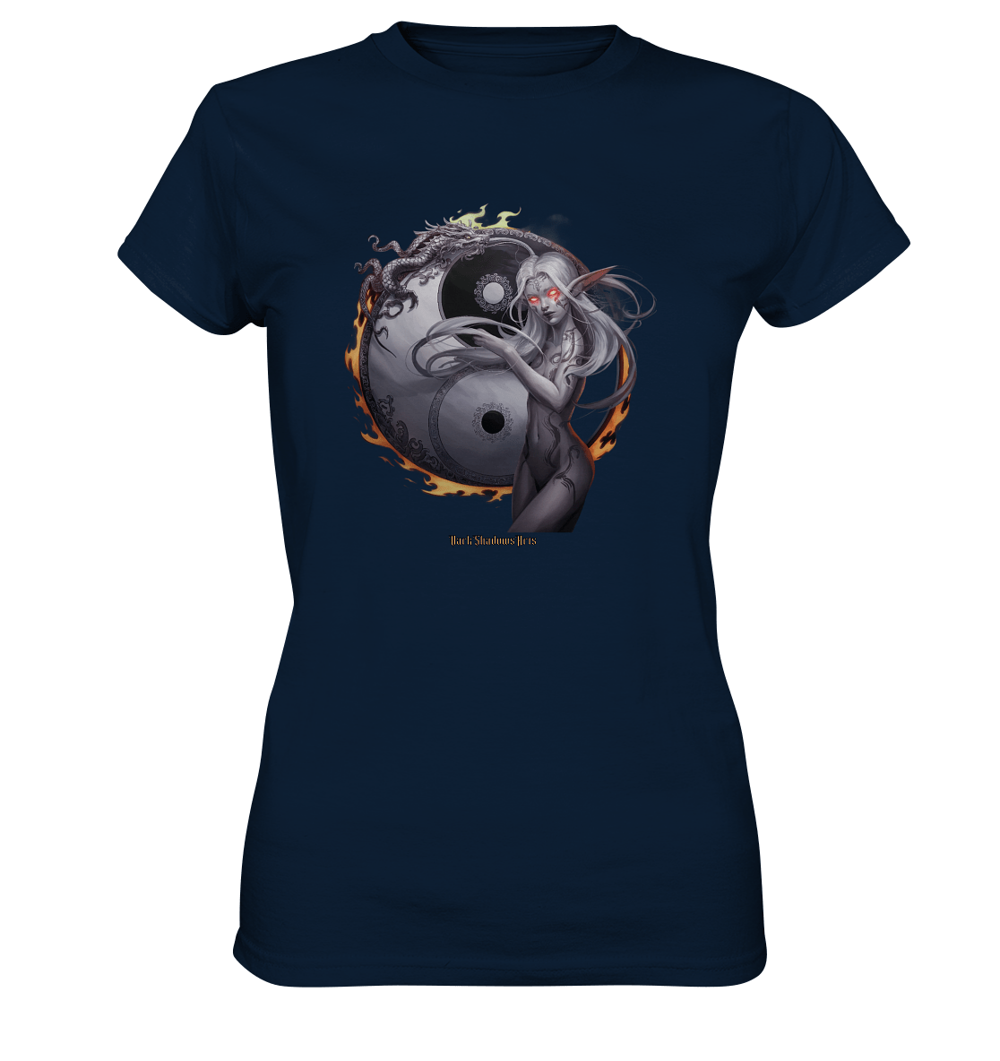 Dragonflame Maiden Mystical Yin Yang - Ladies Premium Shirt | Lady - Shirts | Dark Shadows Arts