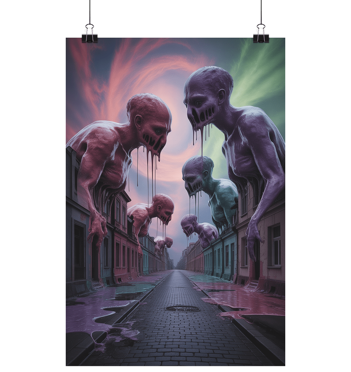 Dripping Giants - Die mystische Verschmelzung von urbaner Kunst und Surrealismus - Poster Din A1 (hoch) | Wall Art | Dark Shadows Arts