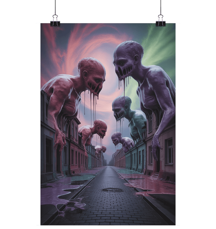 Dripping Giants - Die mystische Verschmelzung von urbaner Kunst und Surrealismus - Poster Din A1 (hoch) | Wall Art | Dark Shadows Arts