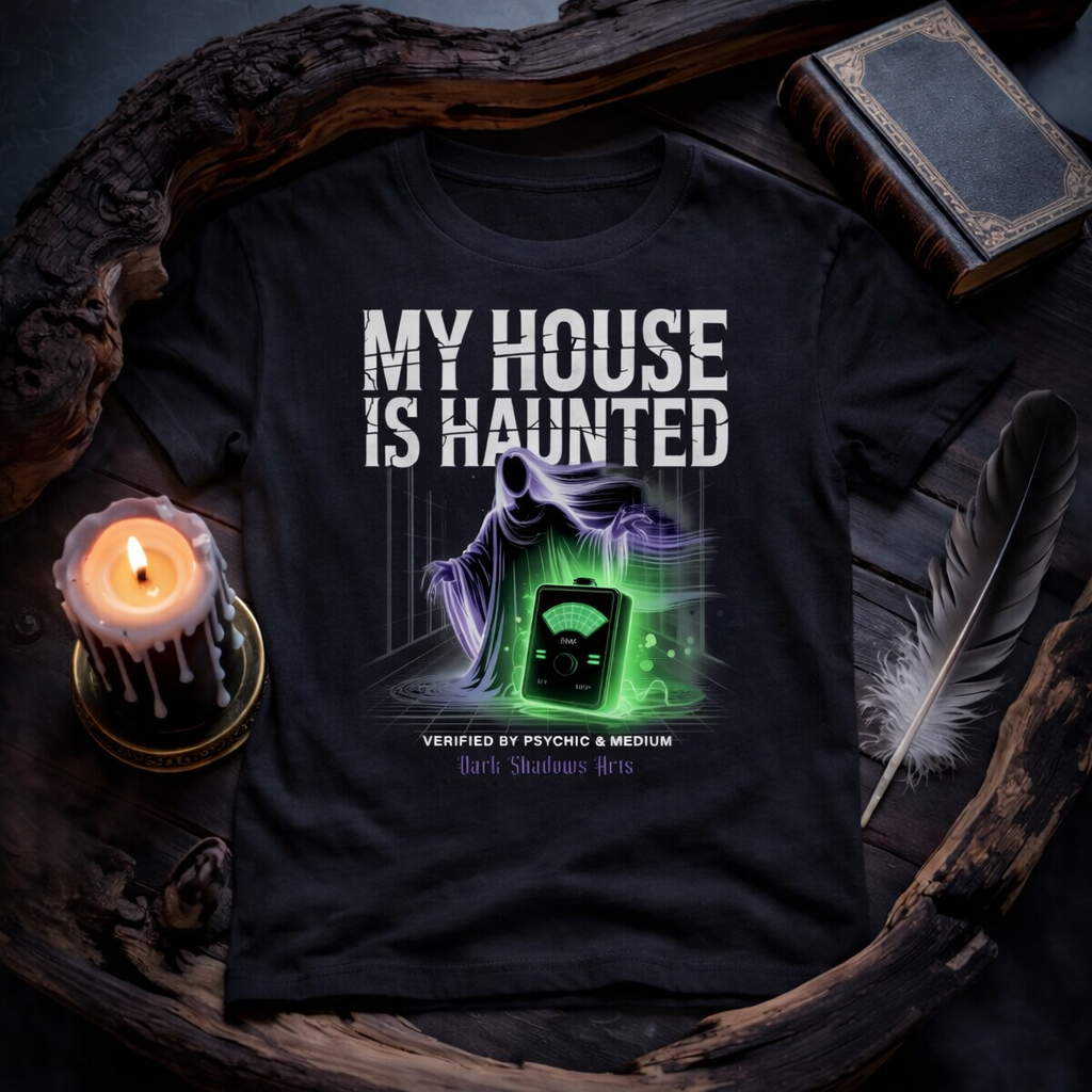 dsa-my-house-is-haunted-paranormal-ghost-hunter-emf-glow-black-shirt-dark-wood-mockup.png