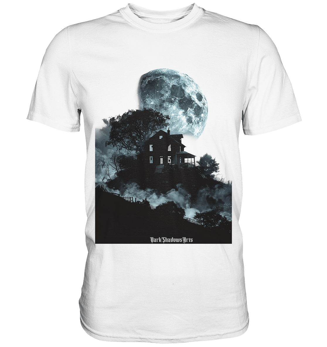 Düstere Schatten – Mysteriöses Haus im Mondlicht - Premium Shirt | Unisex - Shirts | Dark Shadows Arts