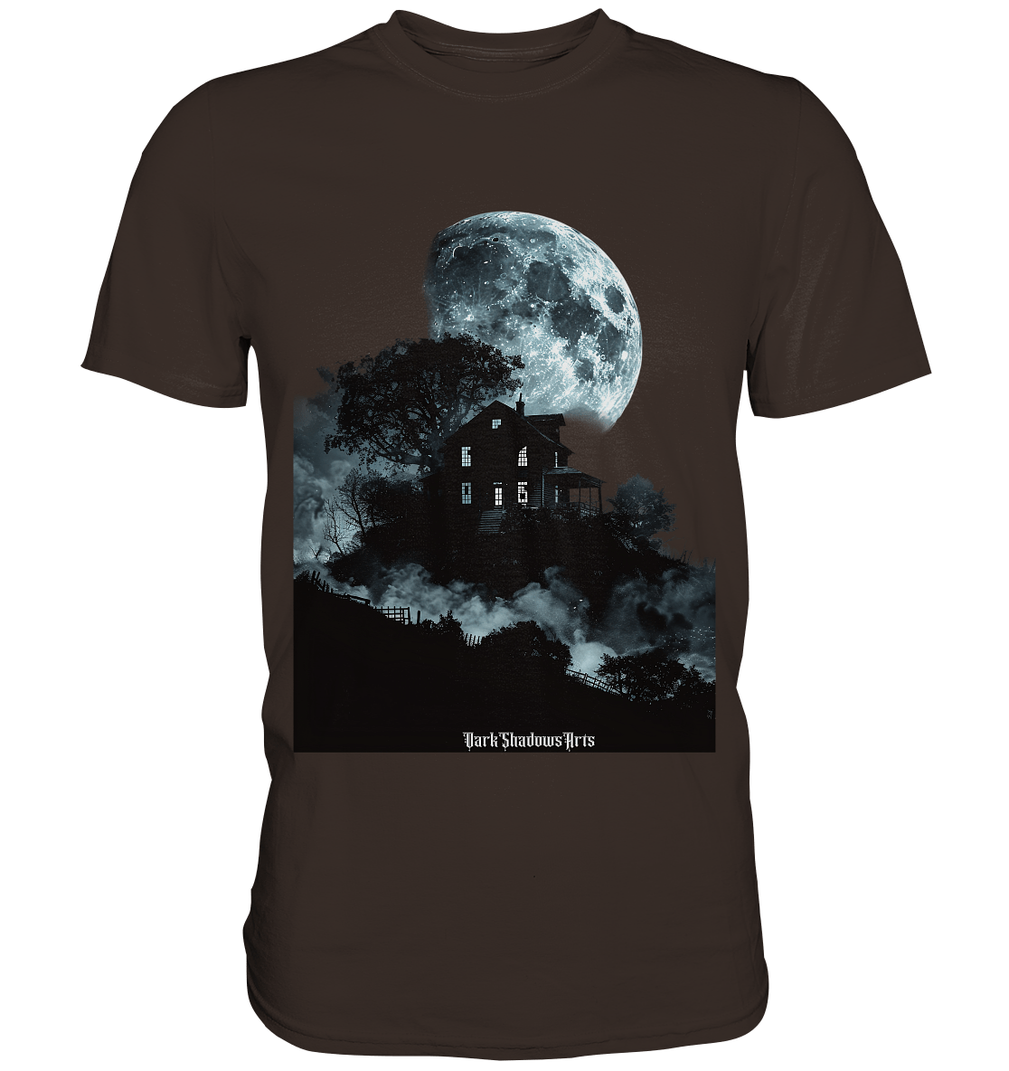 Düstere Schatten – Mysteriöses Haus im Mondlicht - Premium Shirt | Unisex - Shirts | Dark Shadows Arts