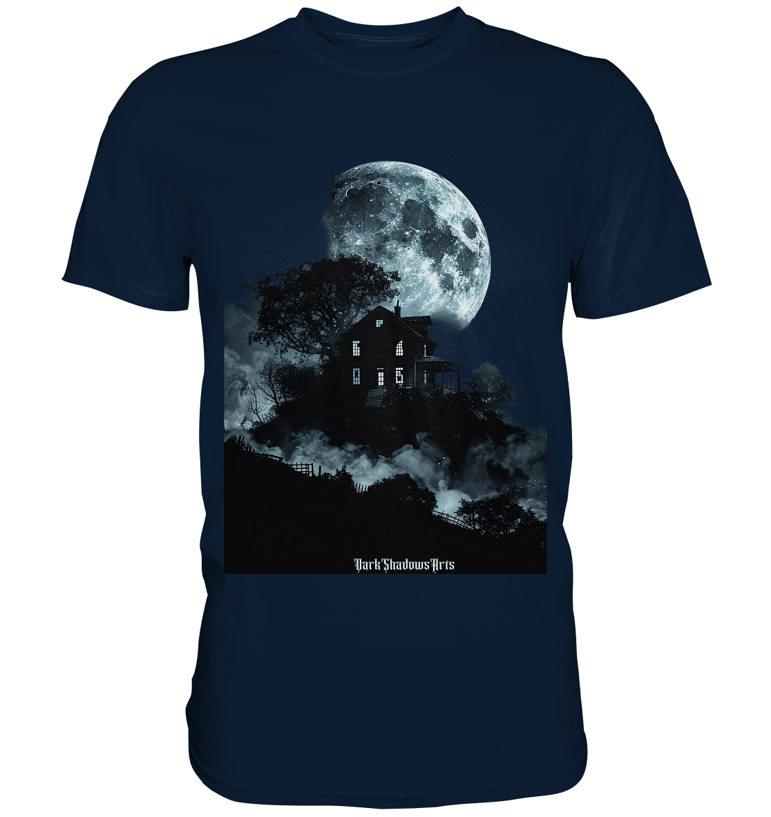 Düstere Schatten – Mysteriöses Haus im Mondlicht - Premium Shirt | Unisex - Shirts | Dark Shadows Arts