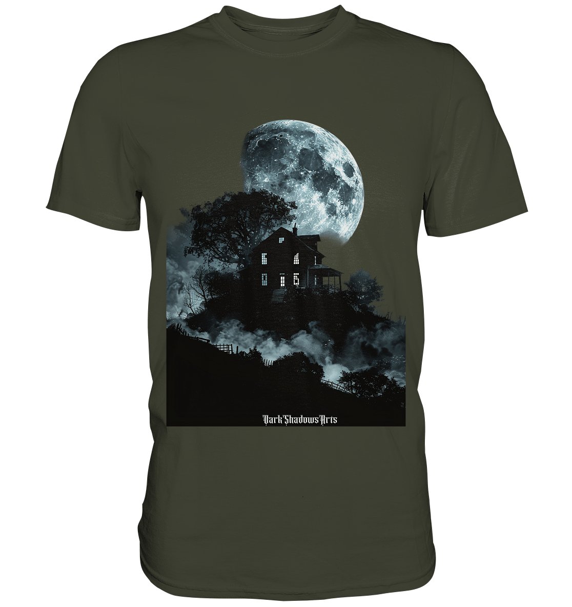 Düstere Schatten – Mysteriöses Haus im Mondlicht - Premium Shirt | Unisex - Shirts | Dark Shadows Arts