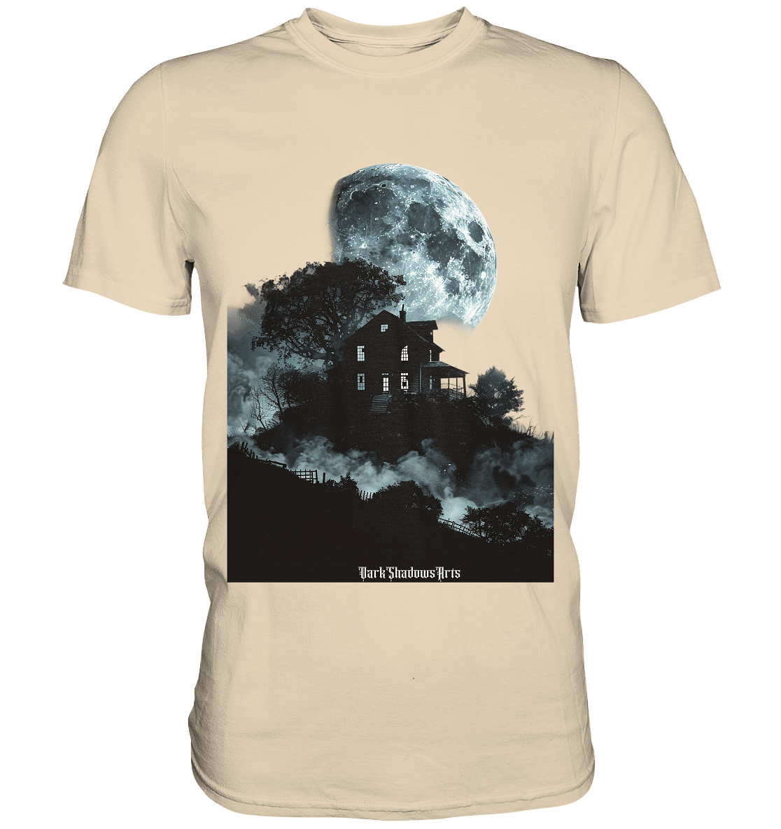 Düstere Schatten – Mysteriöses Haus im Mondlicht - Premium Shirt | Unisex - Shirts | Dark Shadows Arts