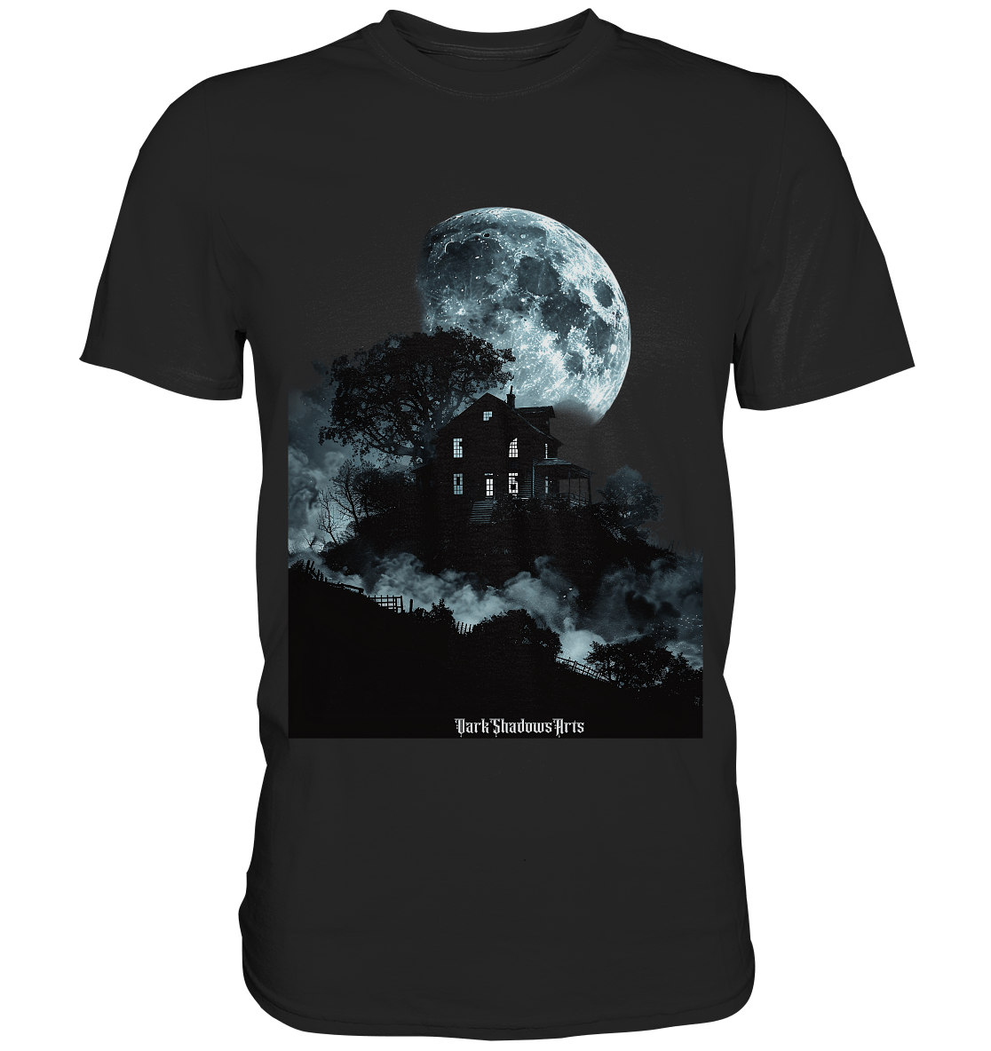Düstere Schatten – Mysteriöses Haus im Mondlicht - Premium Shirt | Unisex - Shirts | Dark Shadows Arts